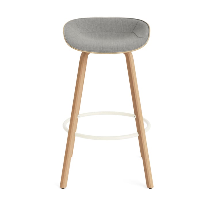 Mat Barstool barpall framsideklädd 75 cm, Remix 133-hemp-beech-cream steel Normann Copenhagen