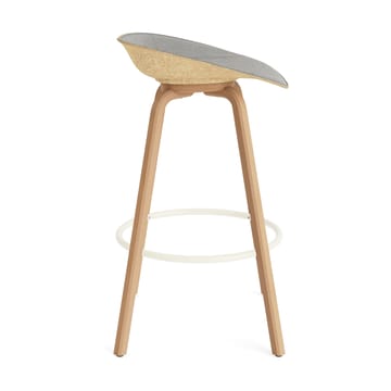 Mat Barstool barpall framsideklädd 75 cm - Remix 133-hemp-beech-cream steel - Normann Copenhagen