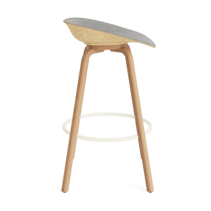 Mat Barstool barpall framsideklädd 75 cm, Remix 133-hemp-beech-cream steel Normann Copenhagen
