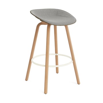 Läs mer om Normann Copenhagen Mat Barstool barpall framsideklädd 75 cm Remix 133-seaweed-beech-cream steel