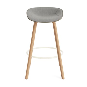 Mat Barstool barpall framsideklädd 75 cm - Remix 133-seaweed-beech-cream steel - Normann Copenhagen