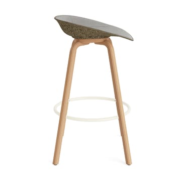 Mat Barstool barpall framsideklädd 75 cm - Remix 133-seaweed-beech-cream steel - Normann Copenhagen