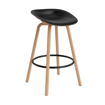 Läs mer om Normann Copenhagen Mat Barstool barpall framsideklädd 75 cm Ultra 41599-seaweed-beech-black steel