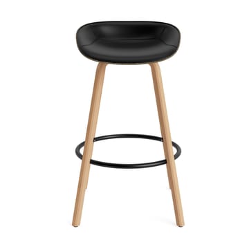 Mat Barstool barpall framsideklädd 75 cm - Ultra 41599-seaweed-beech-black steel - Normann Copenhagen