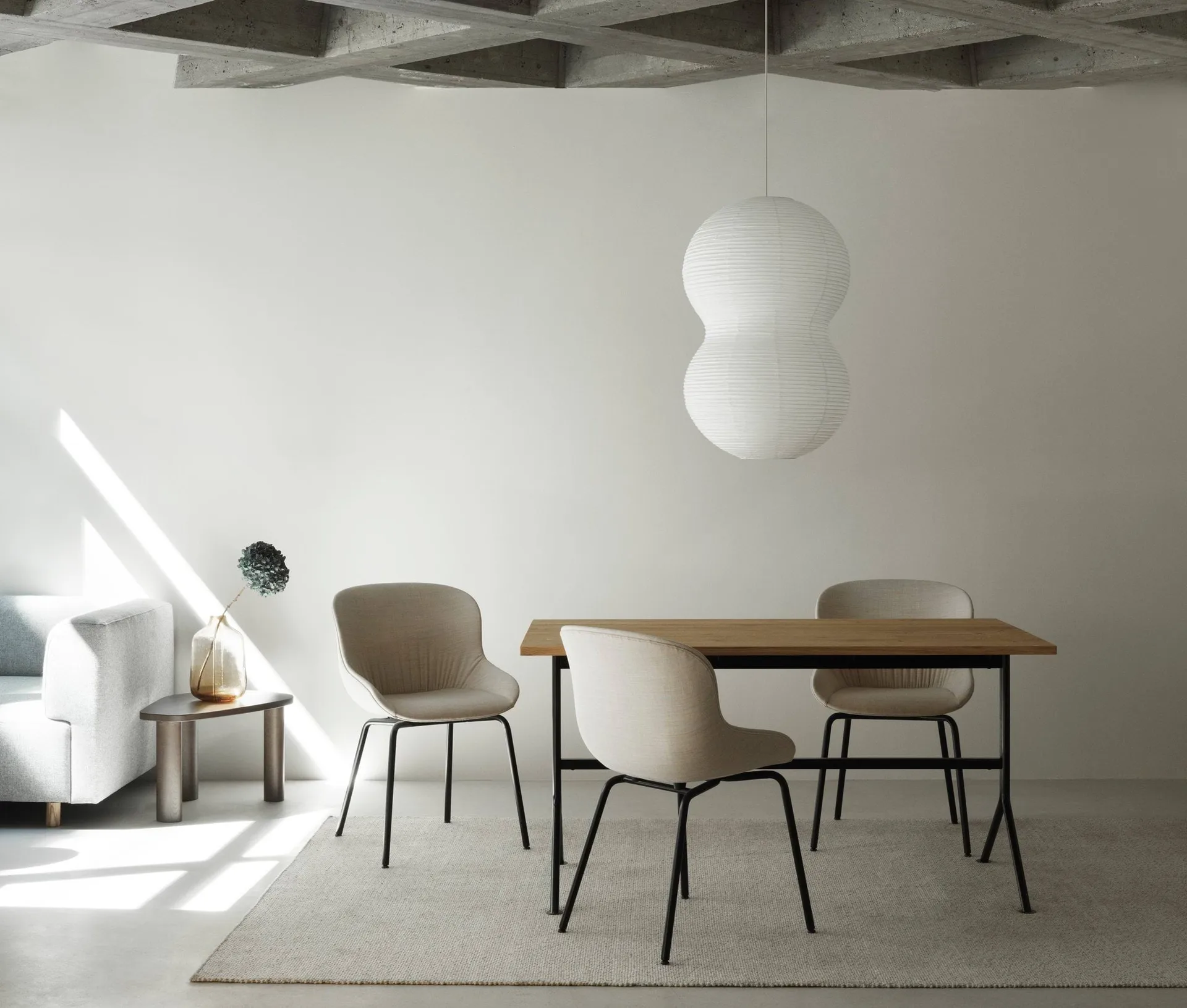 Puff Twist lampskärm 50x90 cm, Vit Normann Copenhagen