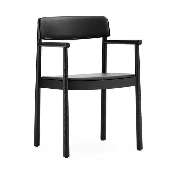 Timb karmstol med dyna, Black/ Ultra Leather - Black Normann Copenhagen