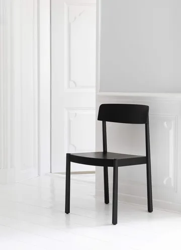 Timb stol med dyna - Black/ Ultra Leather - Black - Normann Copenhagen