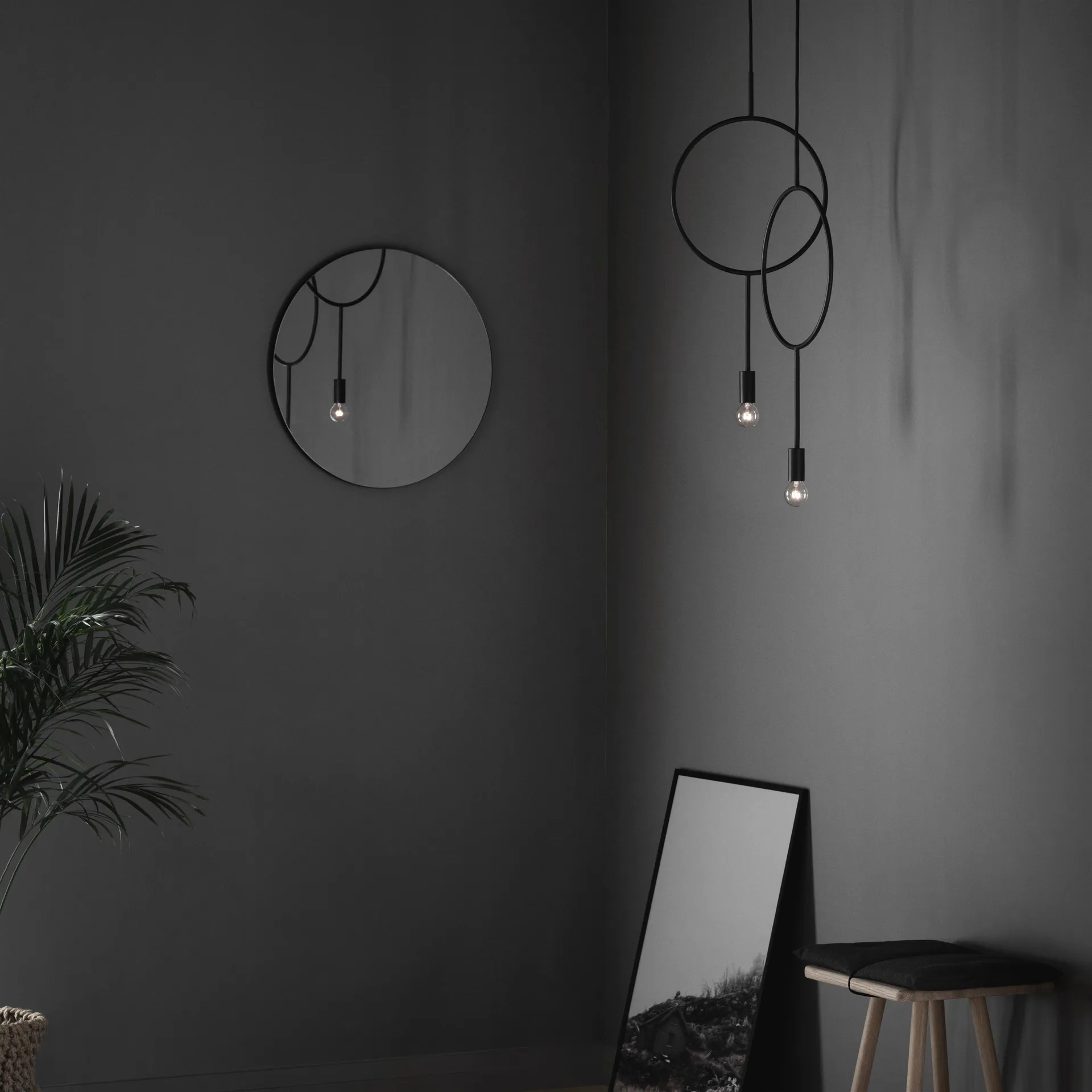 Circle taklampa, svart Northern