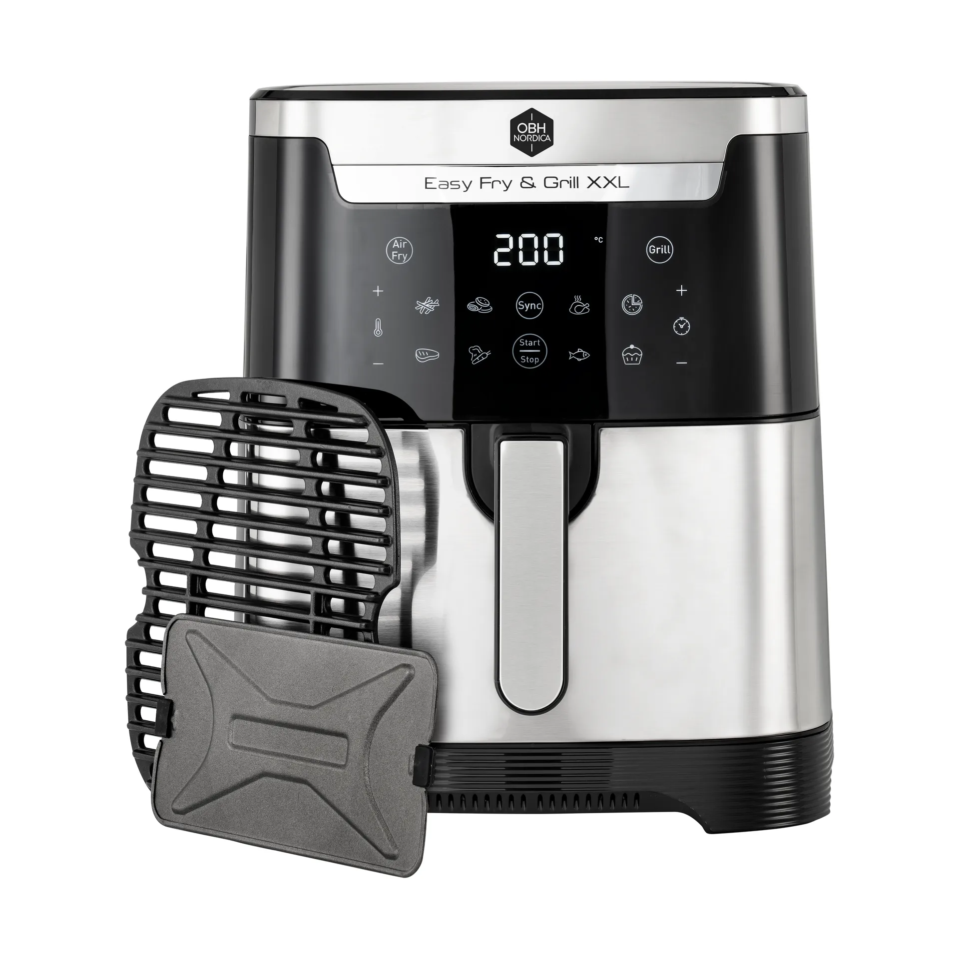 Easy Fry & Grill XXL 2-in-1 airfryer, Rostfritt stål OBH Nordica