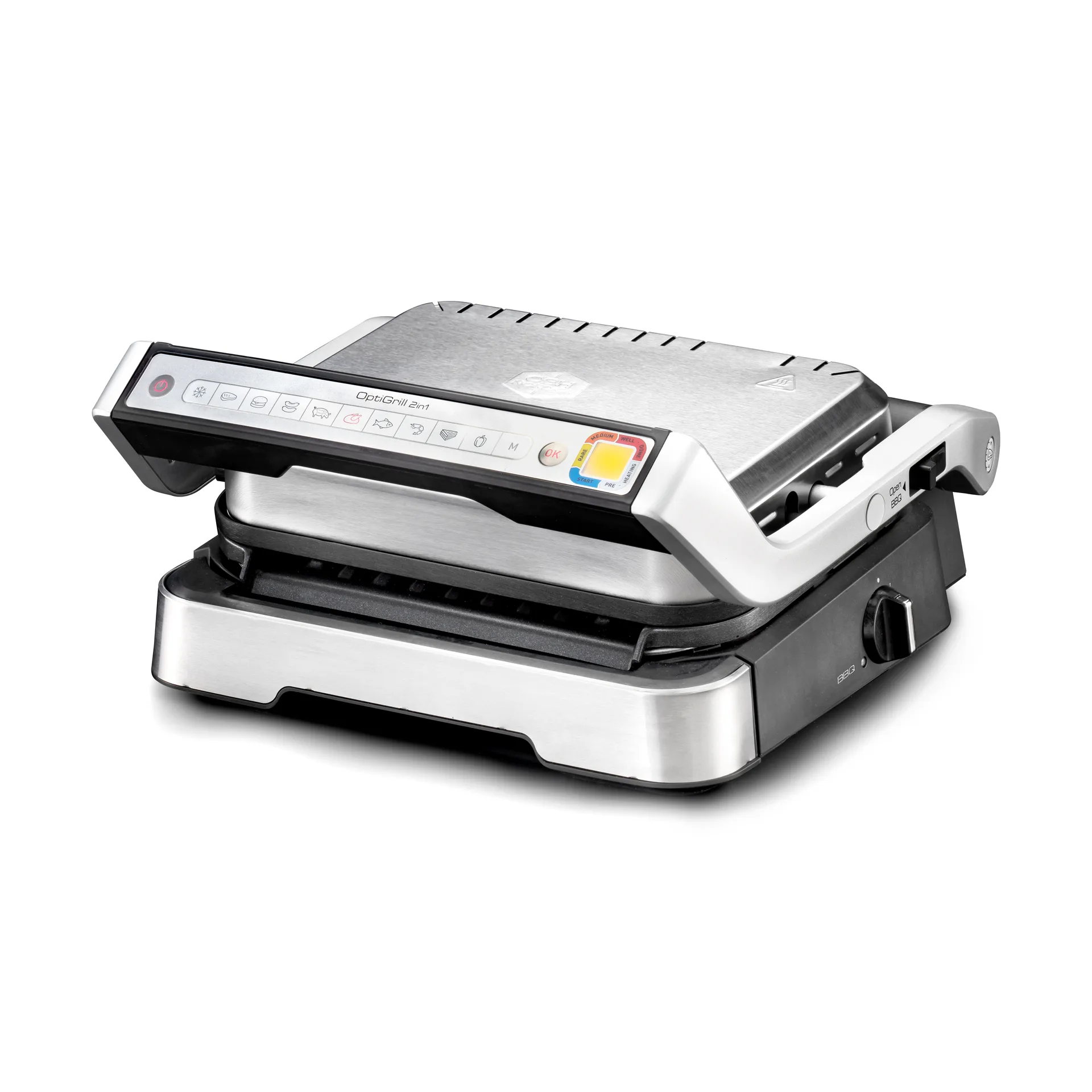 Optigrill GO772DS0 2-in-1 bordsgrill, Rostfritt stål OBH Nordica