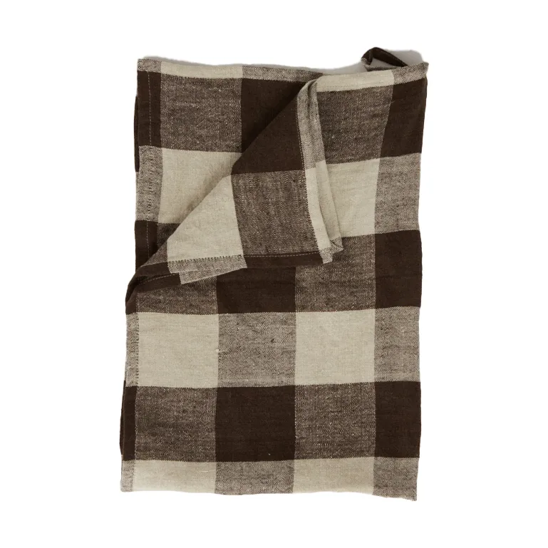 Olsson & Jensen Johanna kökshandduk linne 45x65 cm, Brun/natur