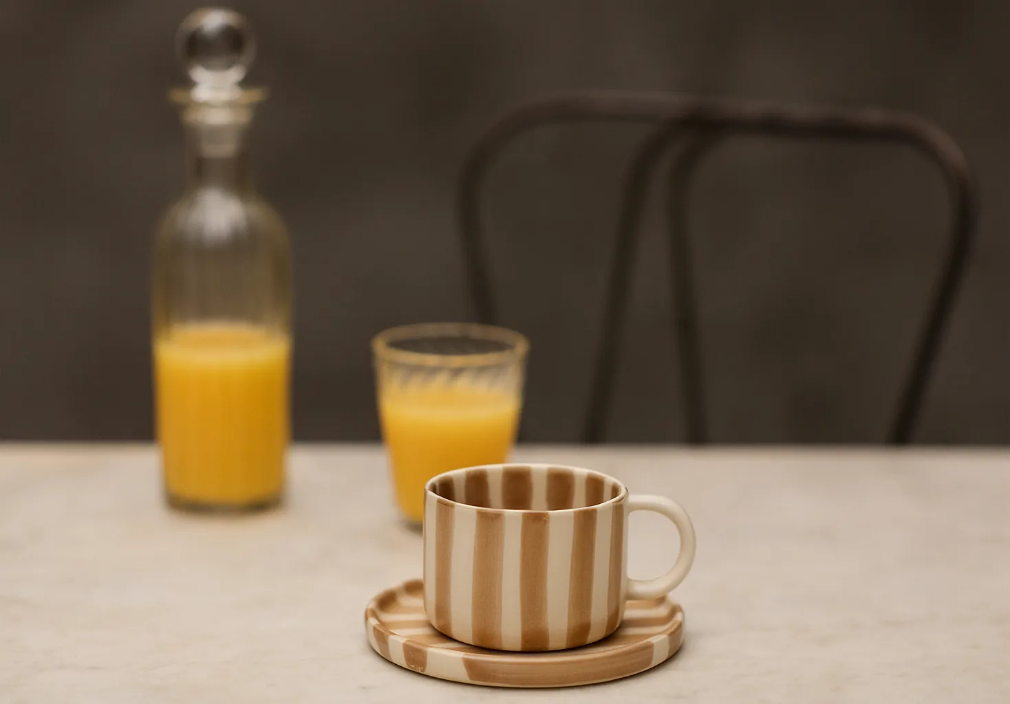 Monica kopp med fat 4-pack - Beige Olsson & Jensen