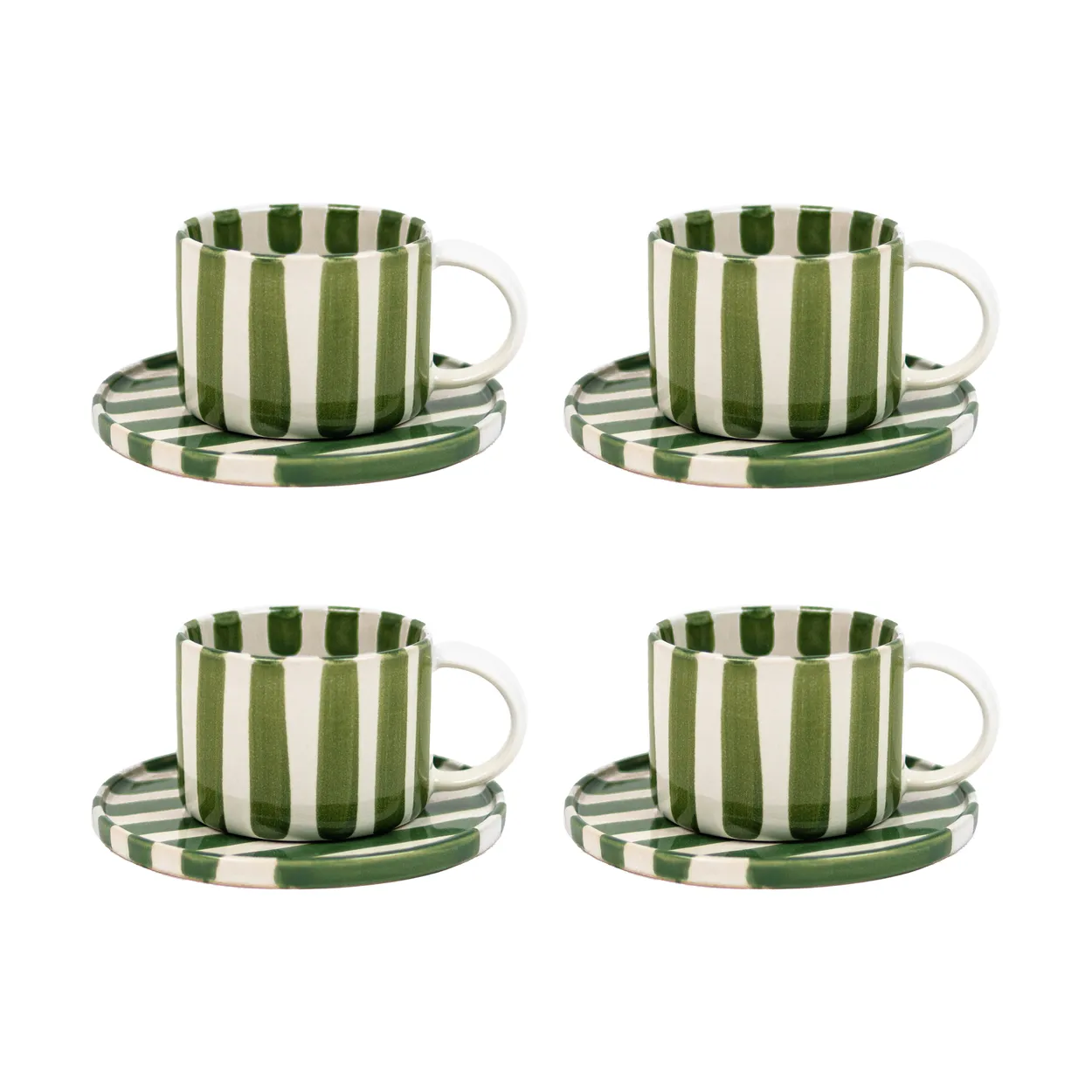 Olsson & Jensen Monica kopp med fat 4-pack - Grön Monica kopp med fat 4-pack - Grön