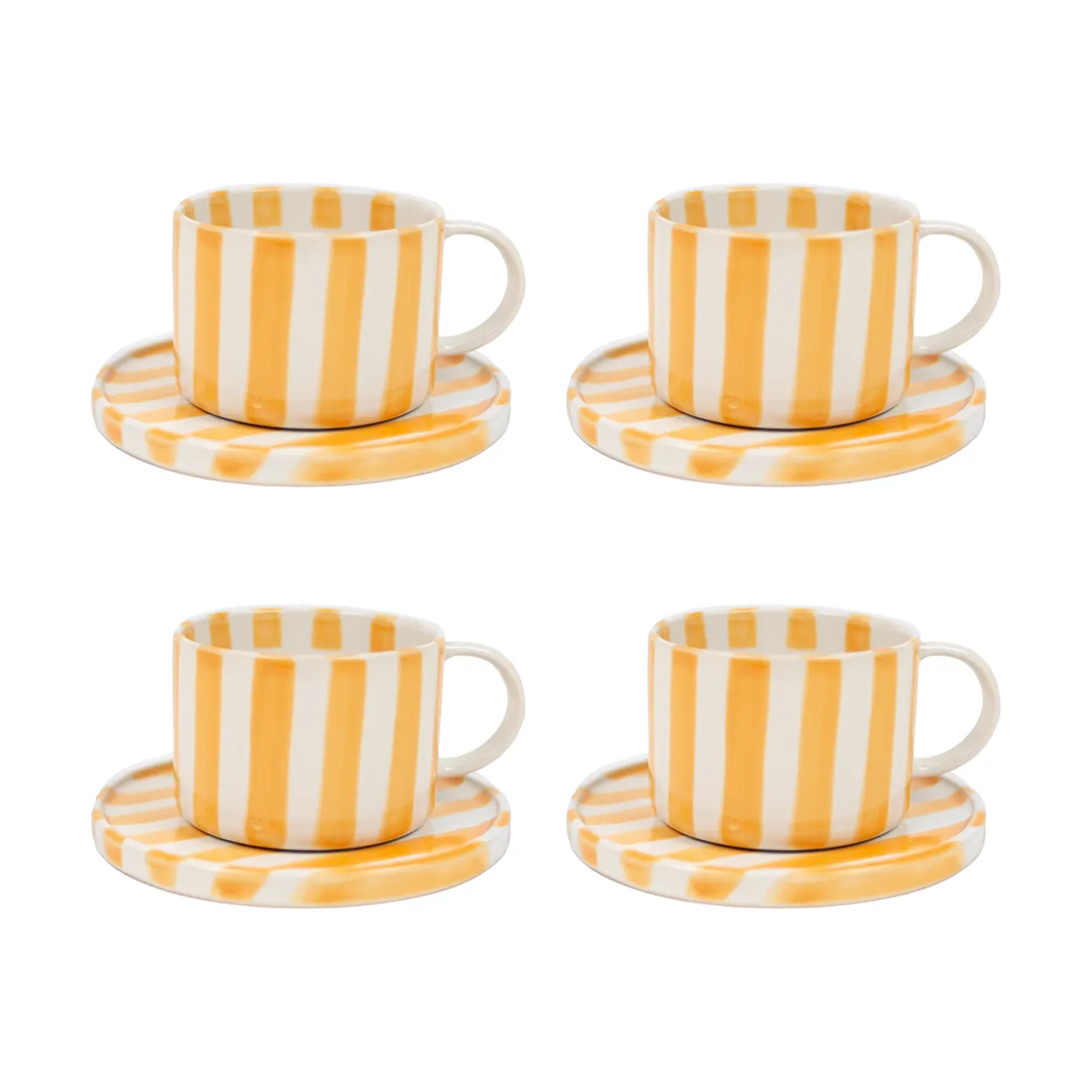 Olsson & Jensen Monica kopp med fat 4-pack - Gul Monica kopp med fat 4-pack - Gul