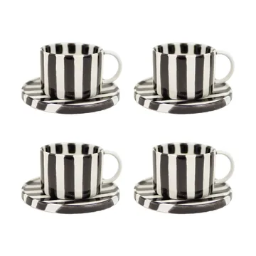 Monica kopp med fat 4-pack - Svart - Olsson & Jensen