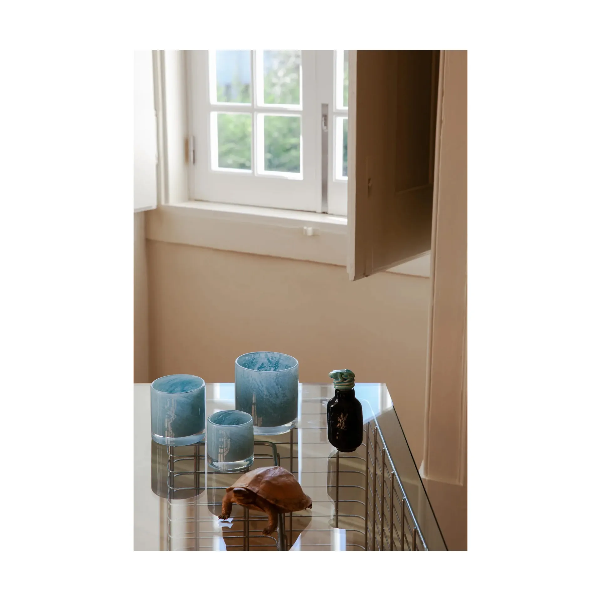 Nilla ljuslykta 12 cm, Ljusblå Olsson & Jensen