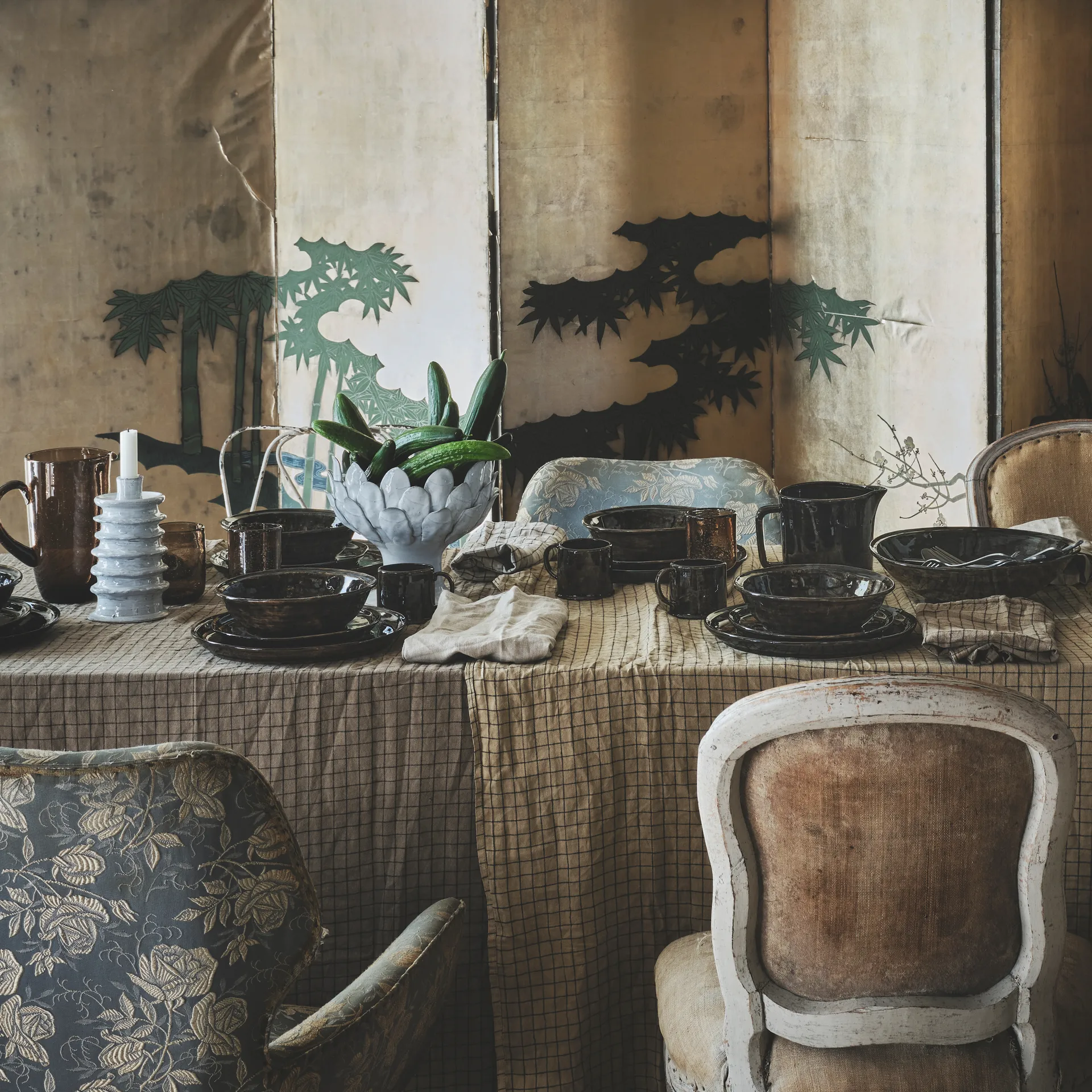 Yuki sopp-/pastatallrik, Brun-svart Olsson & Jensen