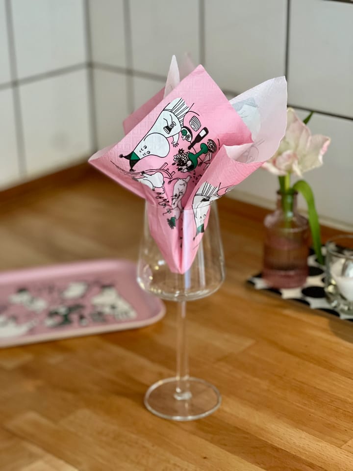 Moomin 80 pappersservetter 20-pack, Rosa Opto Design