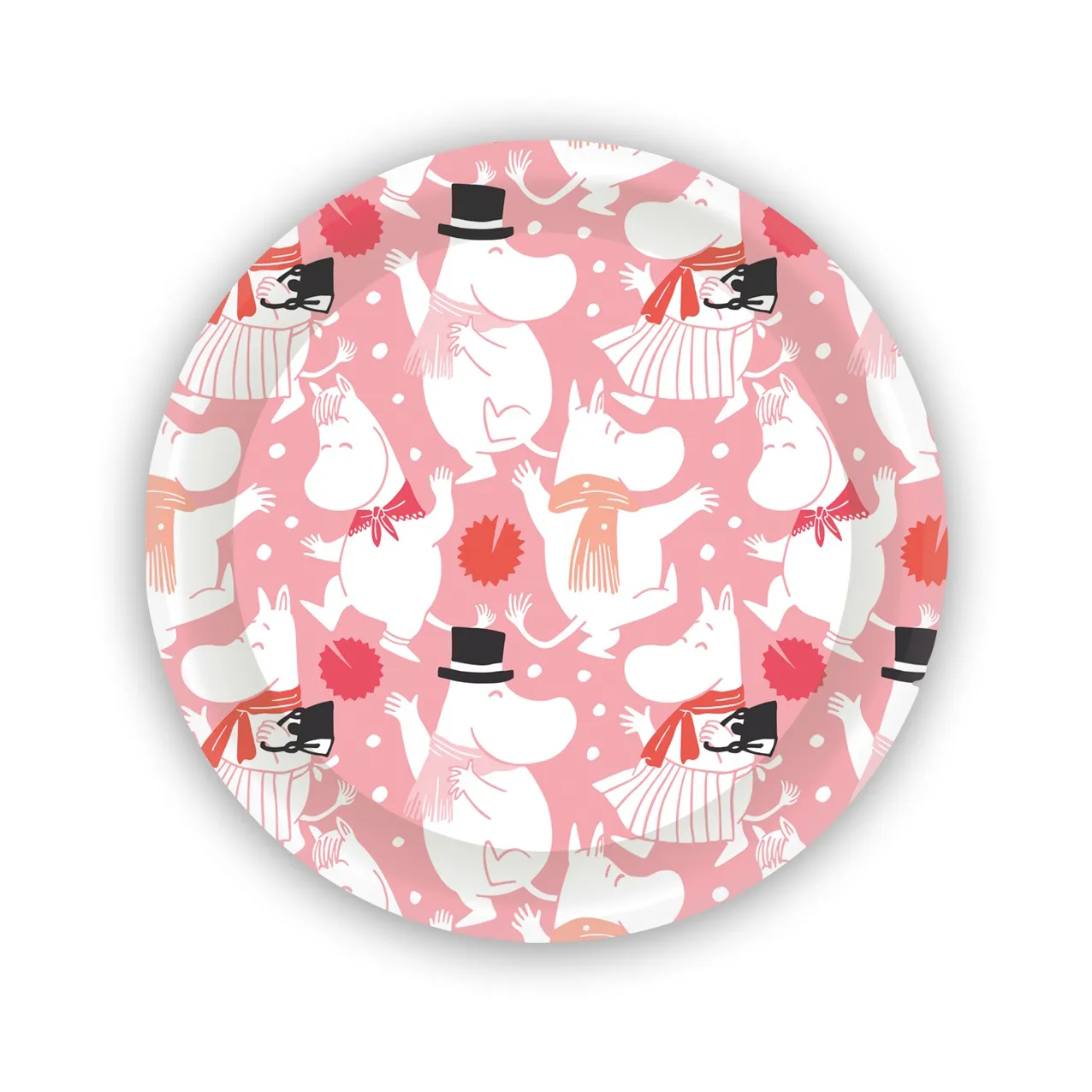 Opto Design Moomin celebration mini bricka Ø11 cm, Vit-rosa