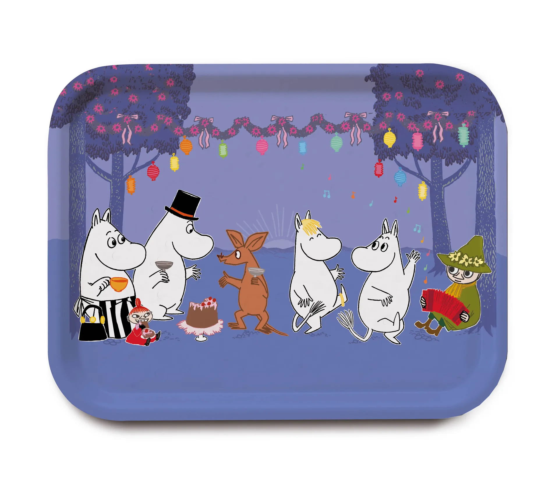 Moomin Dancing bricka, Blå Opto Design
