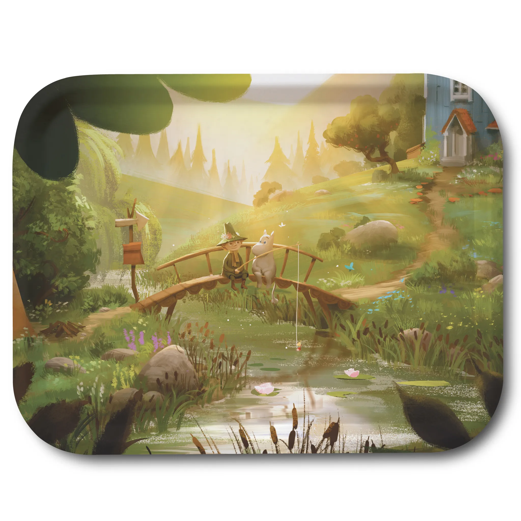 Opto Design Moomin TV-Series bricka 27x20 cm, Moomin & Snufkin bridge
