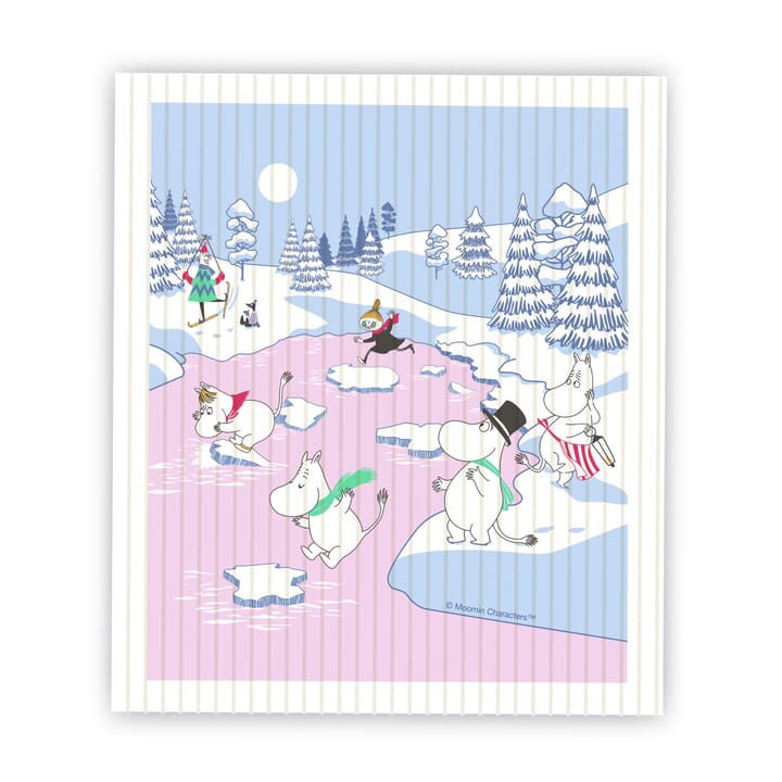 Mumin disktrasa vinter 2022 14,5x17 cm, Blå-vit-rosa Opto Design