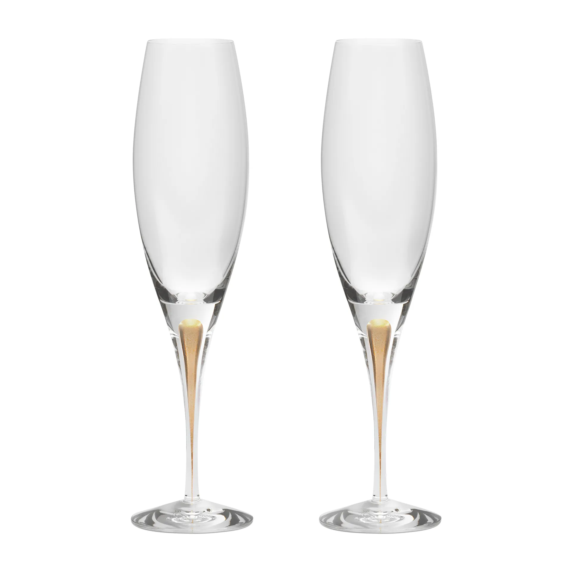 Intermezzo champagneglas 26 cl 2-pack, Guld Orrefors