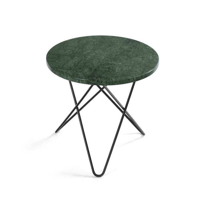 Mini O sidobord Ø40 cm, Grön marmor-svart OX Denmarq