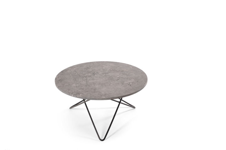 O Table matbord Ø80 cm, Svart-grå marmor OX Denmarq