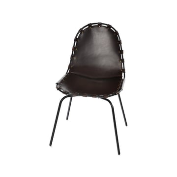 Alternativ bild 0 för OX DENMARQ - STRETCH Chair - Matstol - Mocca Leather / Black Steel - H82 x W46 x D45 cm