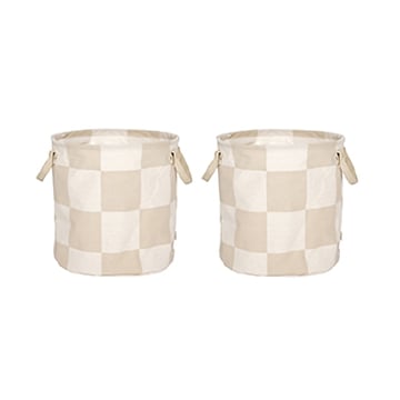 OYOY Chess förvaringskorgar medium 2-pack Clay-offwhite