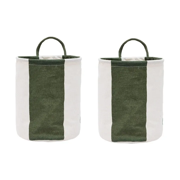Kara förvaringskorg small Ø18x22 cm 2-pack - Dark Green - OYOY