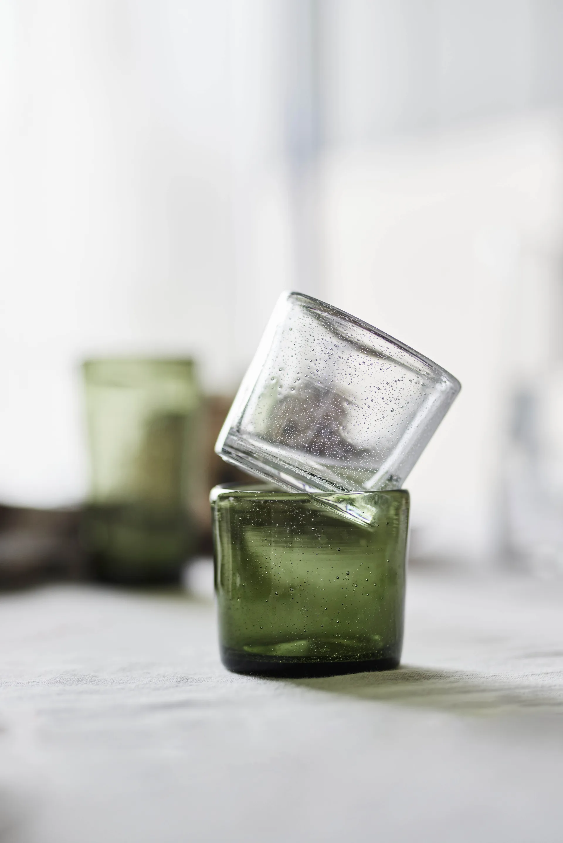 Kuki dricksglas 4-pack, Green OYOY