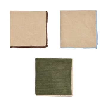 OYOY Mundus mikrofibertrasa 30×30 cm 3 delar Camel-olive