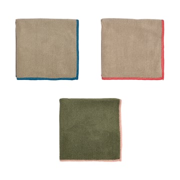 OYOY Mundus mikrofibertrasa 30×30 cm 3 delar Olive-clay