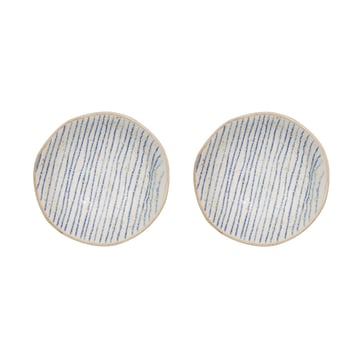 OYOY Nori striped skål mini Ø8 cm 2-pack Clay-optic Blue
