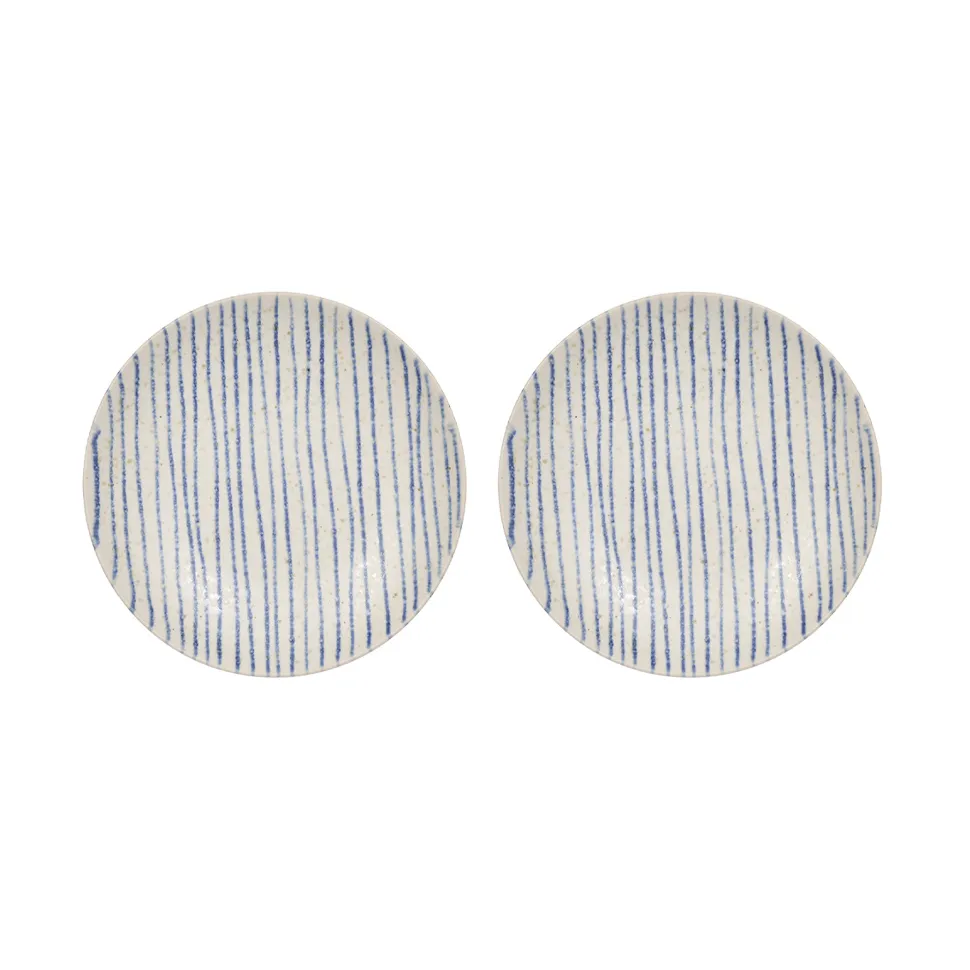 Nori striped skål small Ø12,9 cm 2-pack, Clay-optic Blue OYOY