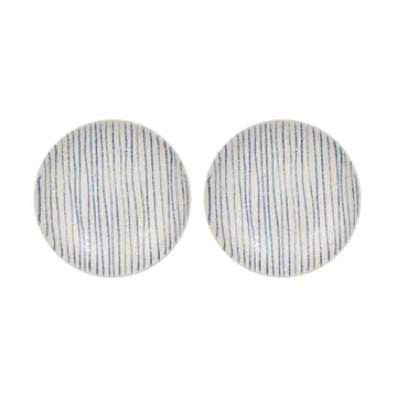 Nori striped skål small Ø12,9 cm 2-pack - Clay-optic Blue - OYOY