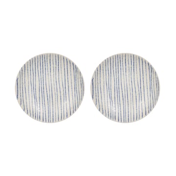 OYOY Nori striped skål small Ø12,9 cm 2-pack Clay-optic Blue