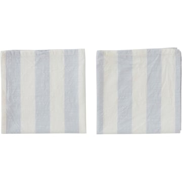 OYOY Striped servett 45×45 cm 2-pack Ice Blue