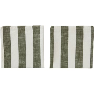 OYOY Striped servett 45×45 cm 2-pack Olive