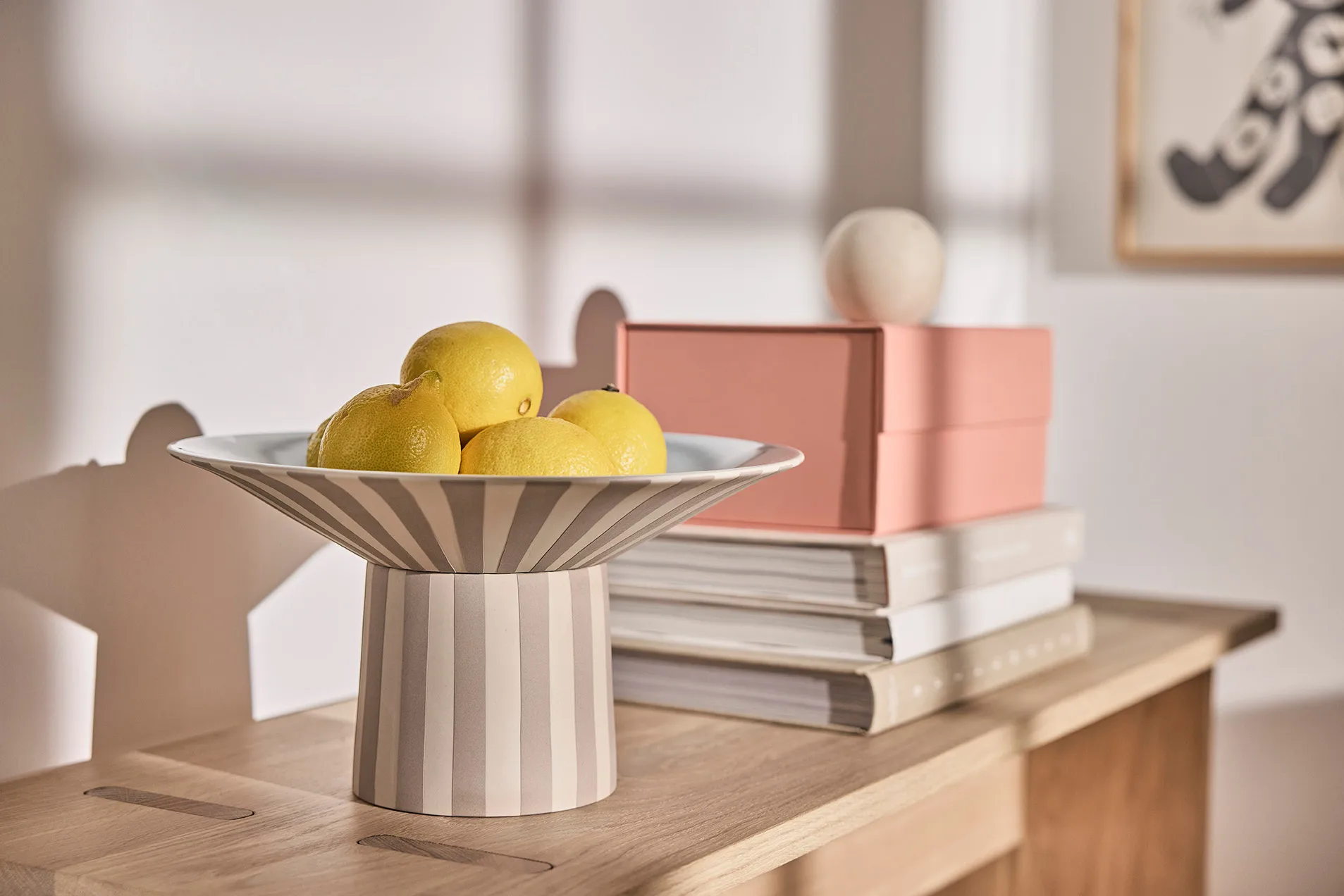 Toppu centerpiece hög Ø30x17 cm, Clay-Ice blue OYOY