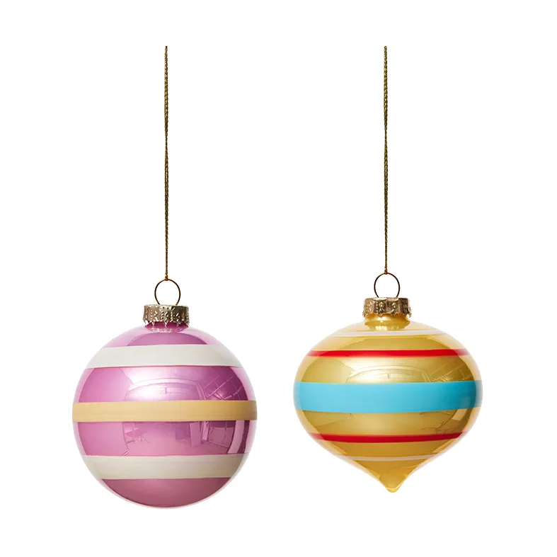 Vintage christmas glass ball No. 1 julkula 2 delar, Multi OYOY