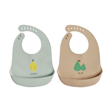 Produktfoto för OYOY MINI - Yummy Silicone Bib - 2 pack - Bib - Minty / Camel - H:5 x L:27 x W:19 cm