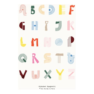 Paper Collective Alphabet Spaghetti ENG Multi-colour poster 50×70 cm