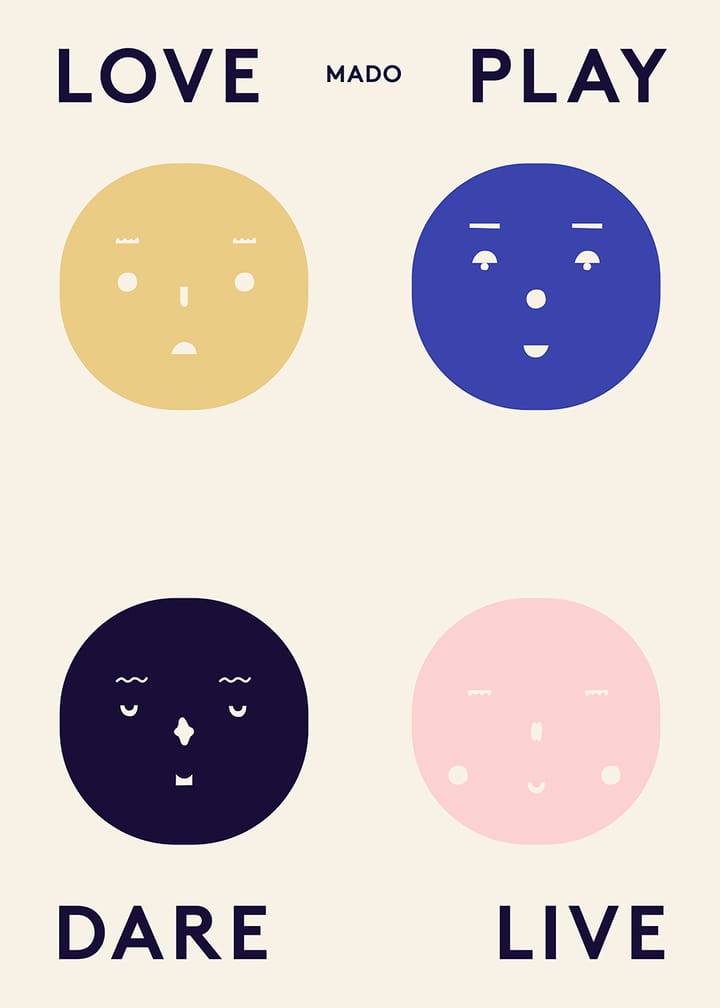 Four Feelings poster, 50x70 cm Paper Collective