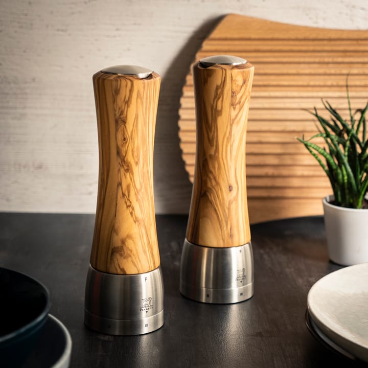 Madras Z saltkvarn 21 cm, Olive wood-stainless steel Peugeot