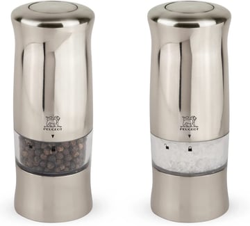 Läs mer om Peugeot Zeli DUO elektrisk salt & pepparkvarn 14 cm Kromad