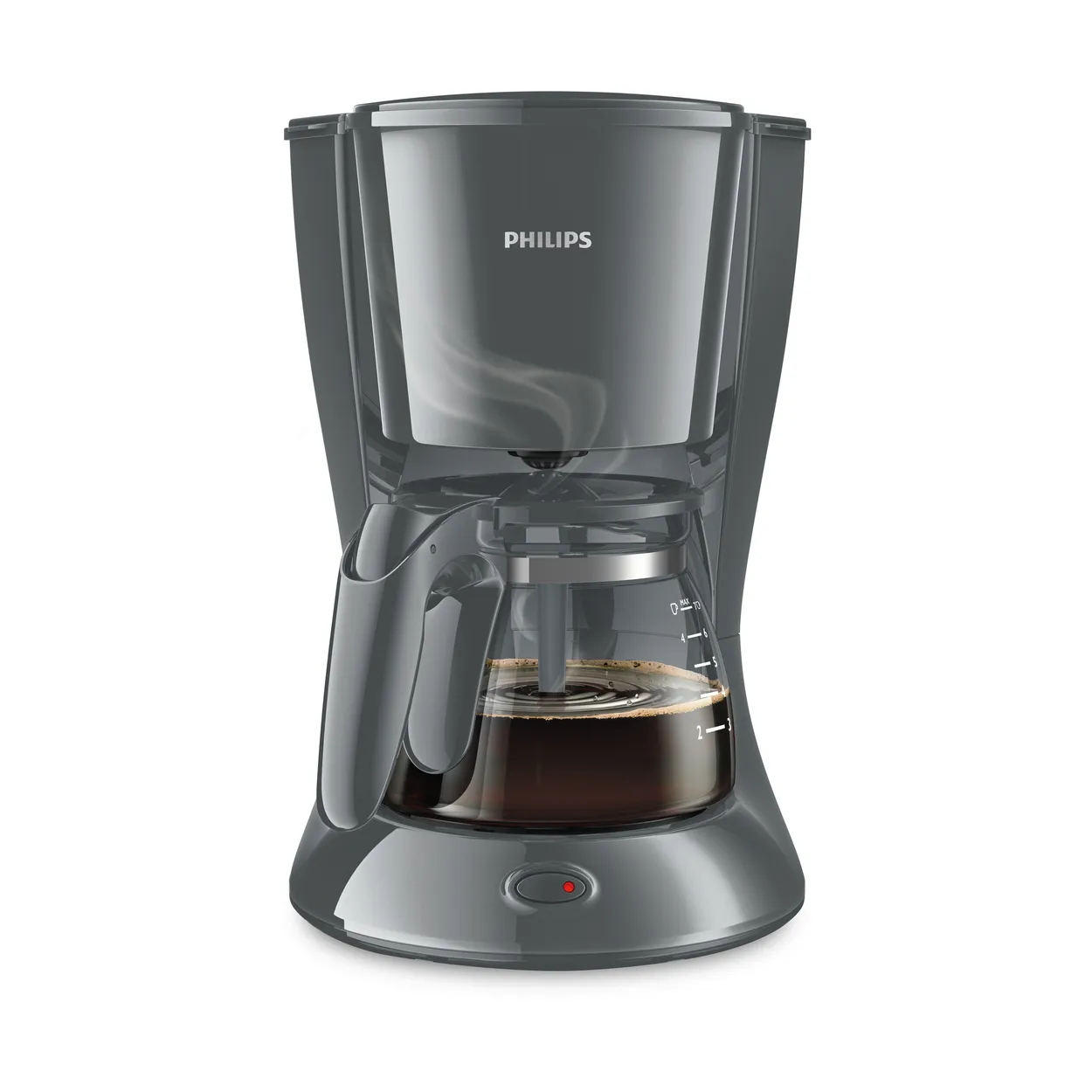 philips daily kaffebryggare mini glas hd7432/10 grey
