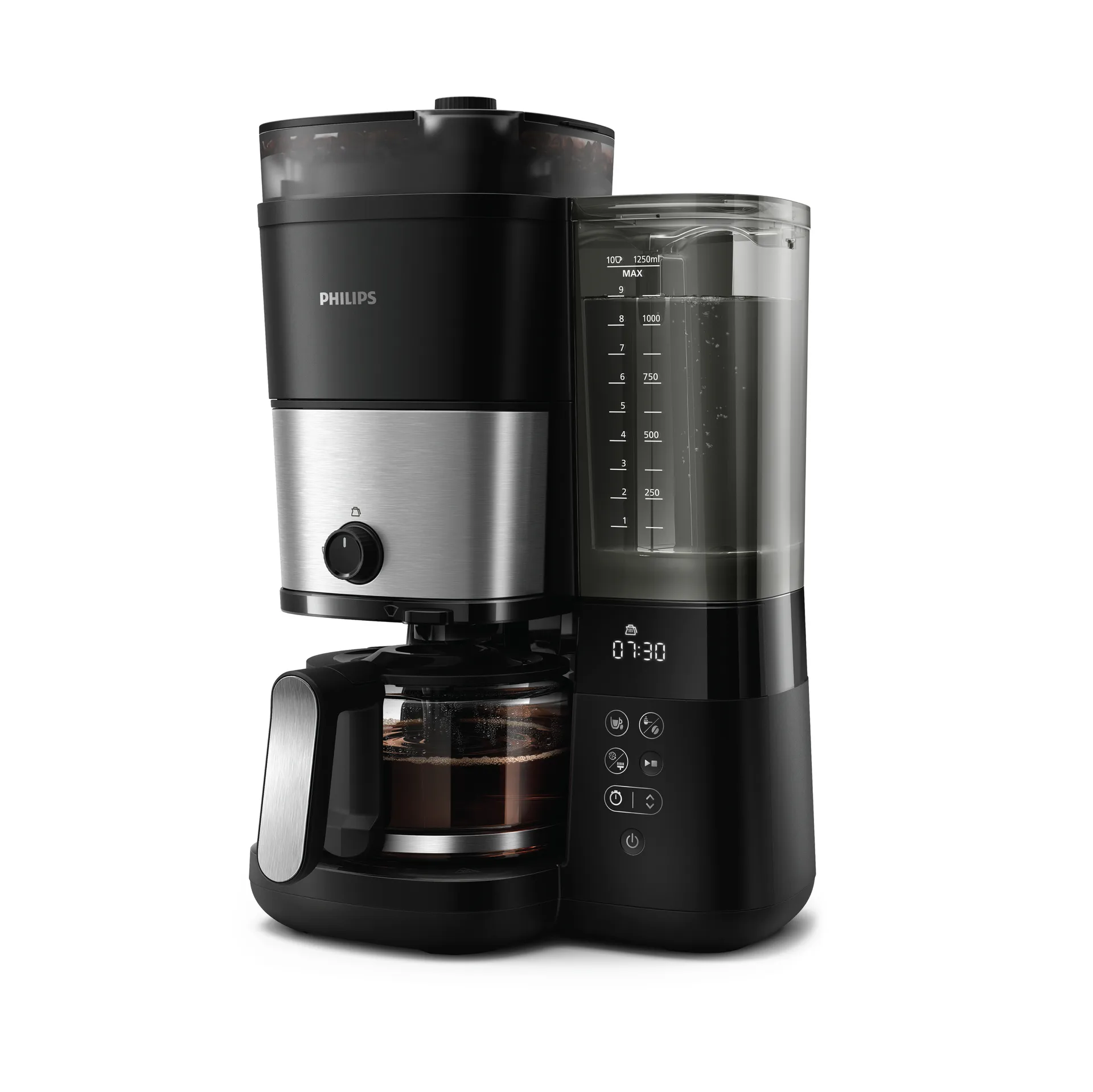 Philips kaffebryggare med kvarn HD7888/01 1,25 L, Black Philips